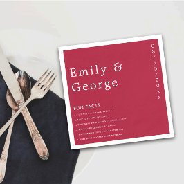 Vivaマゼンモダンタおもしろいファクトのスクリプ結婚ト スタンダードカクテルナプキン