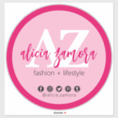 Vivaマゼンモダンタソーシャルメディア・インフルエンサーカスタム シール (シート)