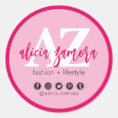 Vivaマゼンモダンタソーシャルメディア・インフルエンサーカスタム ラウンドシール (正面)