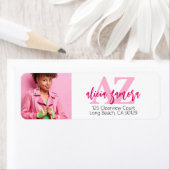 Vivaマゼンモダンタピンクはっきりしたフォト差出人住所 ラベル (インサイチュ)