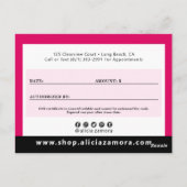 Vivaマゼンモダンタファッションギフト証明書カード ポストカード (裏面)