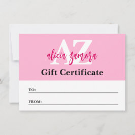 Vivaマゼンモダンタファッションギフト証明書カード 招待状