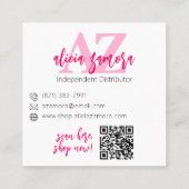 Vivaマゼンモダンタ・ソーシャル・インフルエンサーカスタムの写真 スクエア名刺 (裏面)