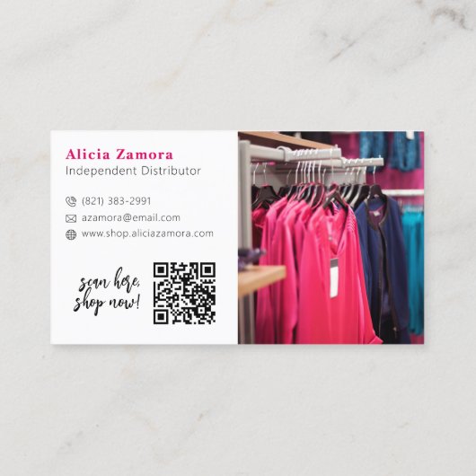 Vivaマゼンモダンタ・ソーシャル・インフルエンサーカスタムの写真 名刺 (裏面)