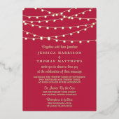 Vivaモダンマゼンタストリングラ結婚イトの実在数 箔招待状 (正面)