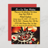 Vivaラスベガスのカジノのテーマの結婚式 招待状 (正面/裏面)