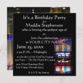 Vivaラスベガスのスロットマシンのパーティー 招待状 (正面/裏面)