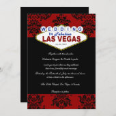 Vivaラスベガスのダマスク織の結婚式招待状 招待状 (正面/裏面)