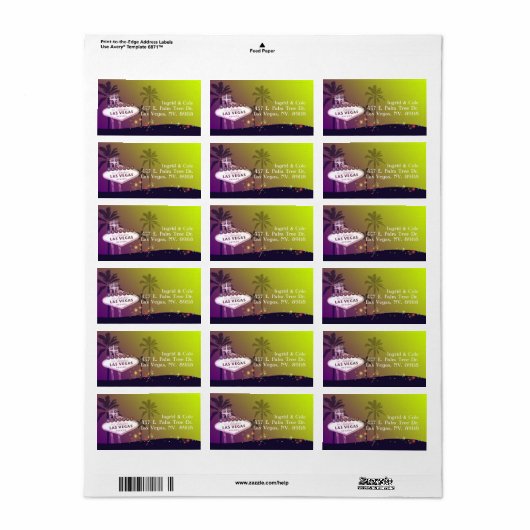 Vivaラスベガスデスティネーションウェディングアドレス ラベル (フルシート)