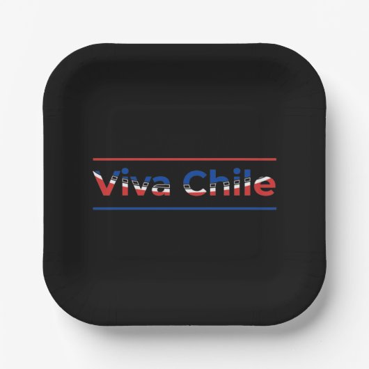 Viva Chile – チ誇りを持ったリ国旗の芸術 ペーパープレート (正面)
