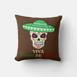VIVA CINCO DE MAYO ふざけたドクロのパーティーギフトのアイデア クッション
