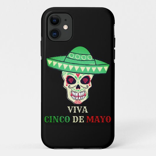 VIVA CINCO DE MAYO ふざけたドクロのパーティーギフトのアイデア Case-Mate iPhoneケース (裏面)