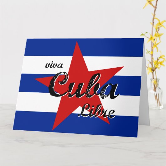Viva Cuba Libre、Havana、Fidel Castro、Che Guevara カード (黄色い花)