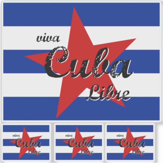 Viva Cuba Libre、Havana、Fidel Castro、Che Guevara シール (正面)