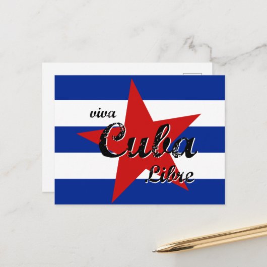 Viva Cuba Libre、Havana、Fidel Castro、Che Guevara ポストカード (正面/裏面インサイチュ)
