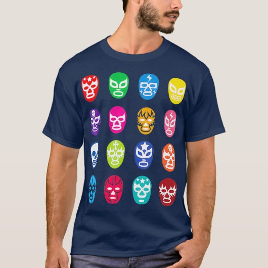 Viva La Lucha Libre Luchador Wrestling Masks Tシャツ (正面)