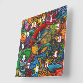 Viva La Vida By Squid Fear City スクエア壁時計 (傾斜)