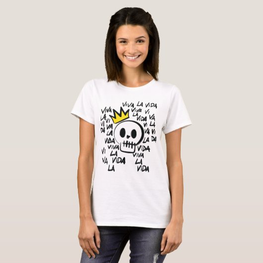 Viva La Vida Skull T-Shirt – Bold Graphic Tee Tシャツ (正面フル)