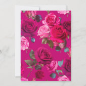 Viva Magentaのピンクのバラ | 結婚式 招待状 (裏面)