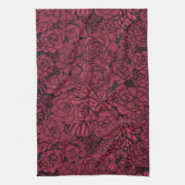 Viva Magentaの多肉植物 – 2023年の色 キッチンタオル (縦)