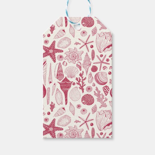 Viva Magentaの貝殻 – 2023年の色 ギフトタグ (正面)