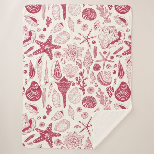 Viva Magentaの貝殻 – 2023年の色 シェルパブランケット (正面)