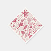 Viva Magentaの貝殻 – 2023年の色 スタンダードカクテルナプキン (角)