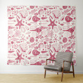 Viva Magentaの貝殻 – 2023年の色 タペストリー (インサイチュ(横))