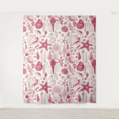 Viva Magentaの貝殻 – 2023年の色 タペストリー (正面)