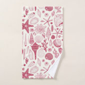 Viva Magentaの貝殻 – 2023年の色 バスタオルセット (ハンドタオル)