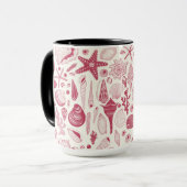 Viva Magentaの貝殻 – 2023年の色 マグカップ (正面左)