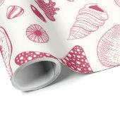 Viva Magentaの貝殻 – 2023年の色 ラッピングペーパー (ロールコーナー)