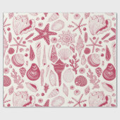 Viva Magentaの貝殻 – 2023年の色 ラッピングペーパー (フラット)