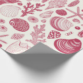 Viva Magentaの貝殻 – 2023年の色 ラッピングペーパー (角)