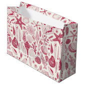 Viva Magentaの貝殻 – 2023年の色 ラージペーパーバッグ (正面アングル)