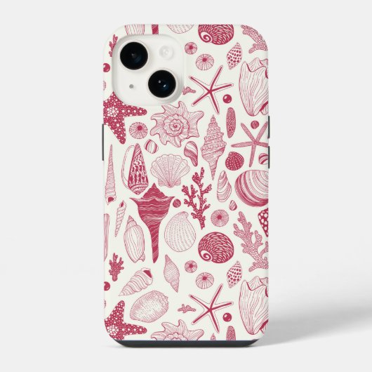Viva Magentaの貝殻 - 2023年カラー・オブ・ザ・イヤー iPhoneケース (裏面)