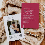 Viva MagentaのQRモダンコーミニマルド写真 招待状<br><div class="desc">この招待は、クリーンモダンでタイポグラフィブロックのセリフフォントとビバのマゼンダ背景を持つミニマルなスタイルを備えている。このデザインのシンプルさは、あなたの優雅さのtouchを結婚追加する。それは多くの結婚テーマと間違いなく素晴らしあなたのの追加で結婚良い。単にカスタマイズ名前と少数の簡単ステップで文言し、あなたの幸せなカップルの写真と招待カードをパーソナライズし、あなたの招待の後ろにQRコードを置き換えるあなたの個人touchを招待与えし。色もしを変更する必要がある場合は、カーカスタマイズドへの招待を行うことがある。あなたカスタマイズは、あなたのイベントのニーズと単に招待に合わせて招待をパーソナライズすることができる。文字、電子メール、またはソーシャルメディアを通じて、自分の文字で簡単にこの招待をパーソナライズし、ゲストとデジタル共有できる。お客様もしに印刷されたバージョンを郵送することもできます。または、デジタル版を送信し、個人touch用に印刷されたコピーをアップする両方を行うことができる。</div>