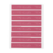 Viva Magentaミニマルモダンリスト結婚のスクリプト ラップアラウンドラベル (シート)