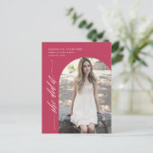 Viva Magenta彼女はそれを卒業アーチ写真ポストした ポストカード (スタンド正面)