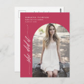 Viva Magenta彼女はそれを卒業アーチ写真ポストした ポストカード (正面/裏面)