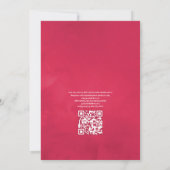 Viva Magenta フラワーヴェディングQRコードRSVP 招待状 (裏面)