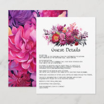 Viva Magenta Blossom Wedding Guest Information