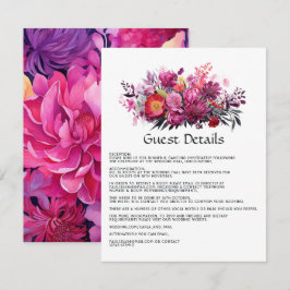 Viva Magenta Blossom Wedding Guest Information エンクロージャーカード