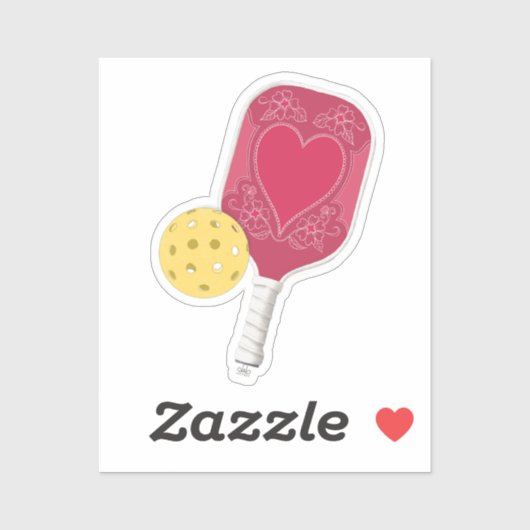 Viva Magenta Pickleballシ図解入りの、写真付きのステッカー シール (シート)