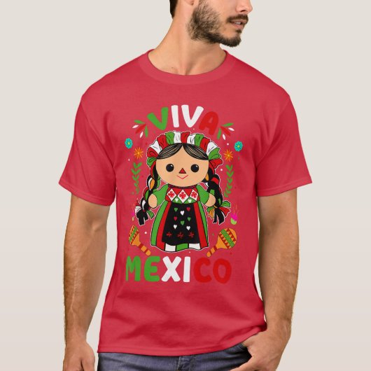 Viva Meico メキシコ独立記念日 女性 女子 Tシャツ (正面)