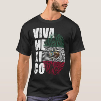 Viva Mexico私のDNAメキシコ指紋に入っている Tシャツ