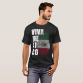 Viva Mexico私のDNAメキシコ指紋に入っている Tシャツ (正面フル)