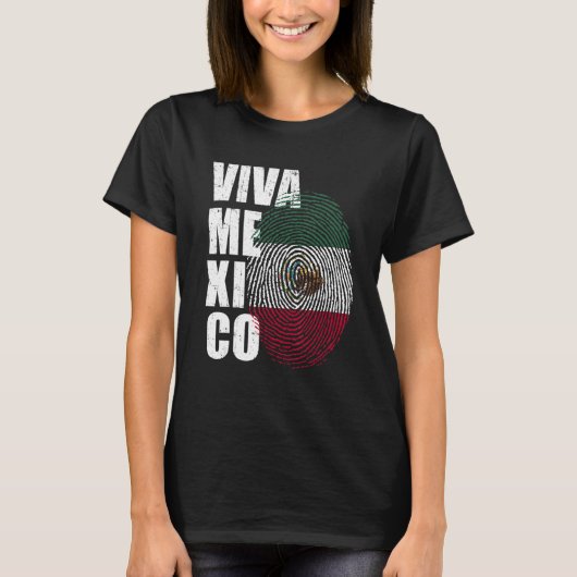 Viva Mexico私のDNAメキシコ指紋に入っている Tシャツ (正面)