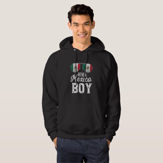Viva Mexico Boy Sunglasses Mexican Flag Pride パーカ (正面フル)