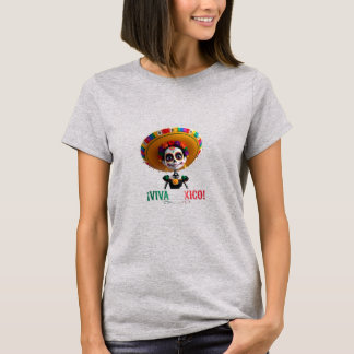Viva Mexico Catrina Charra | 3D Day of the Dead Tシャツ